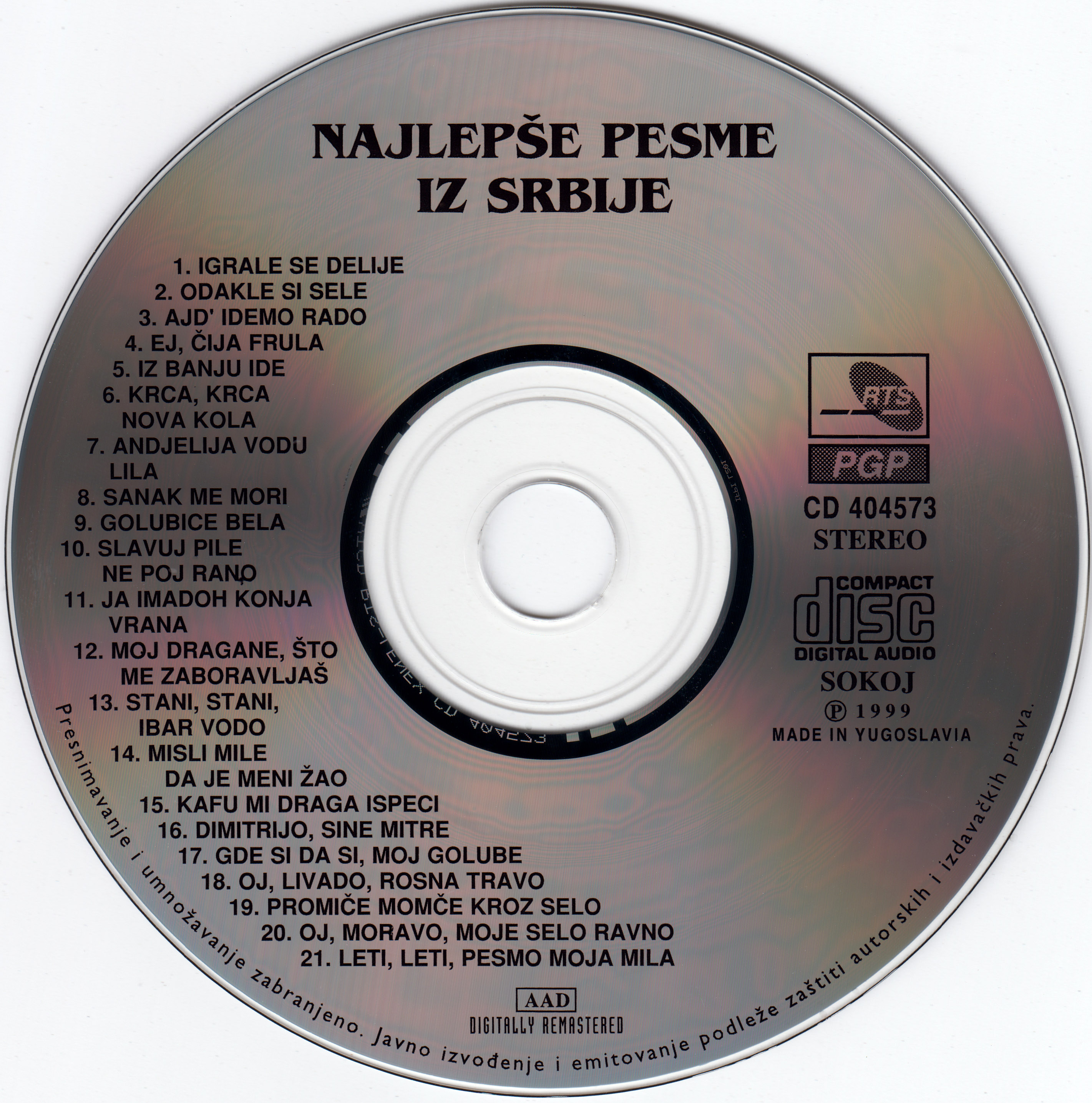 Najlepse pesme iz Srbije 1999 CE DE