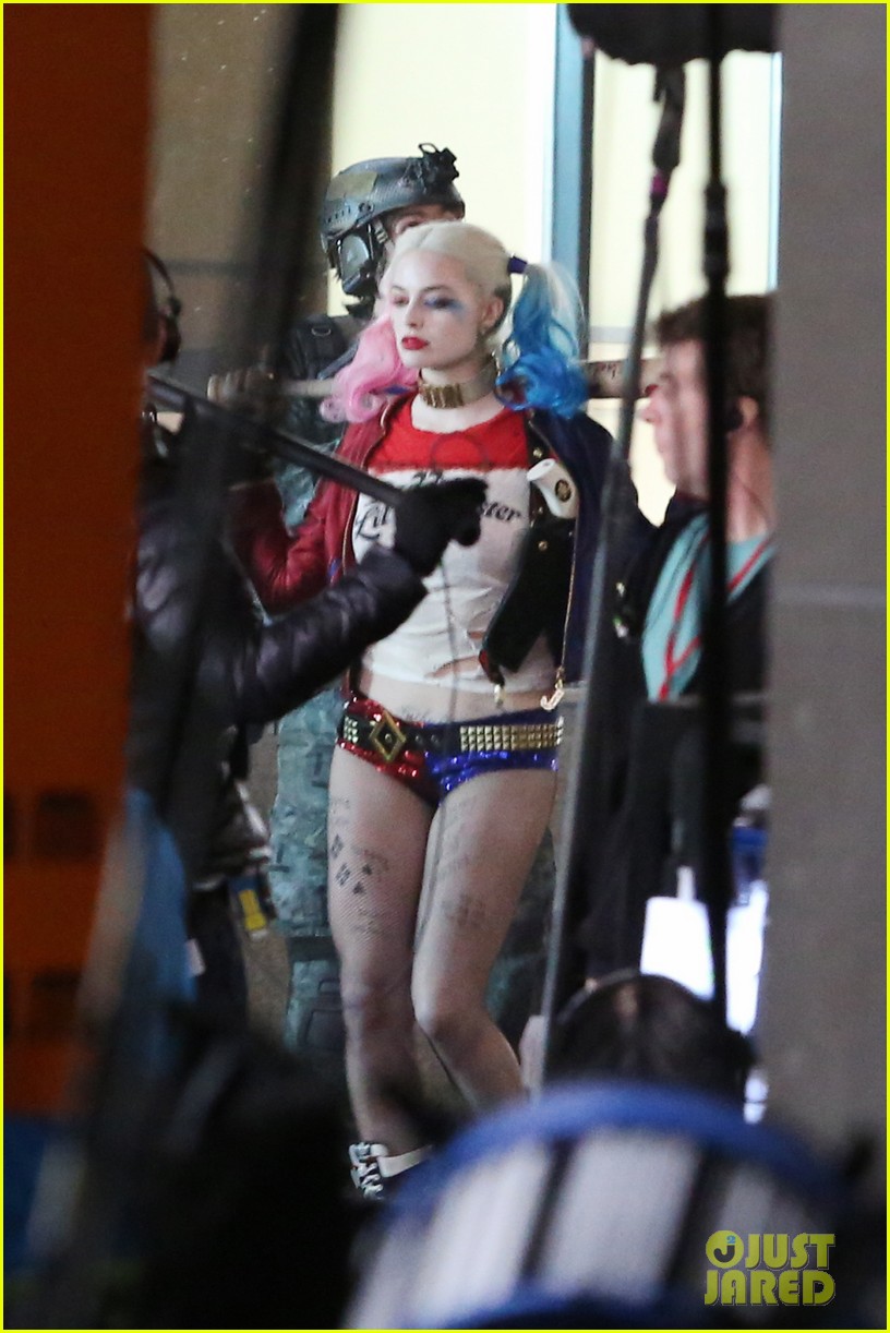 suicide squad cast seen in costume on set 05