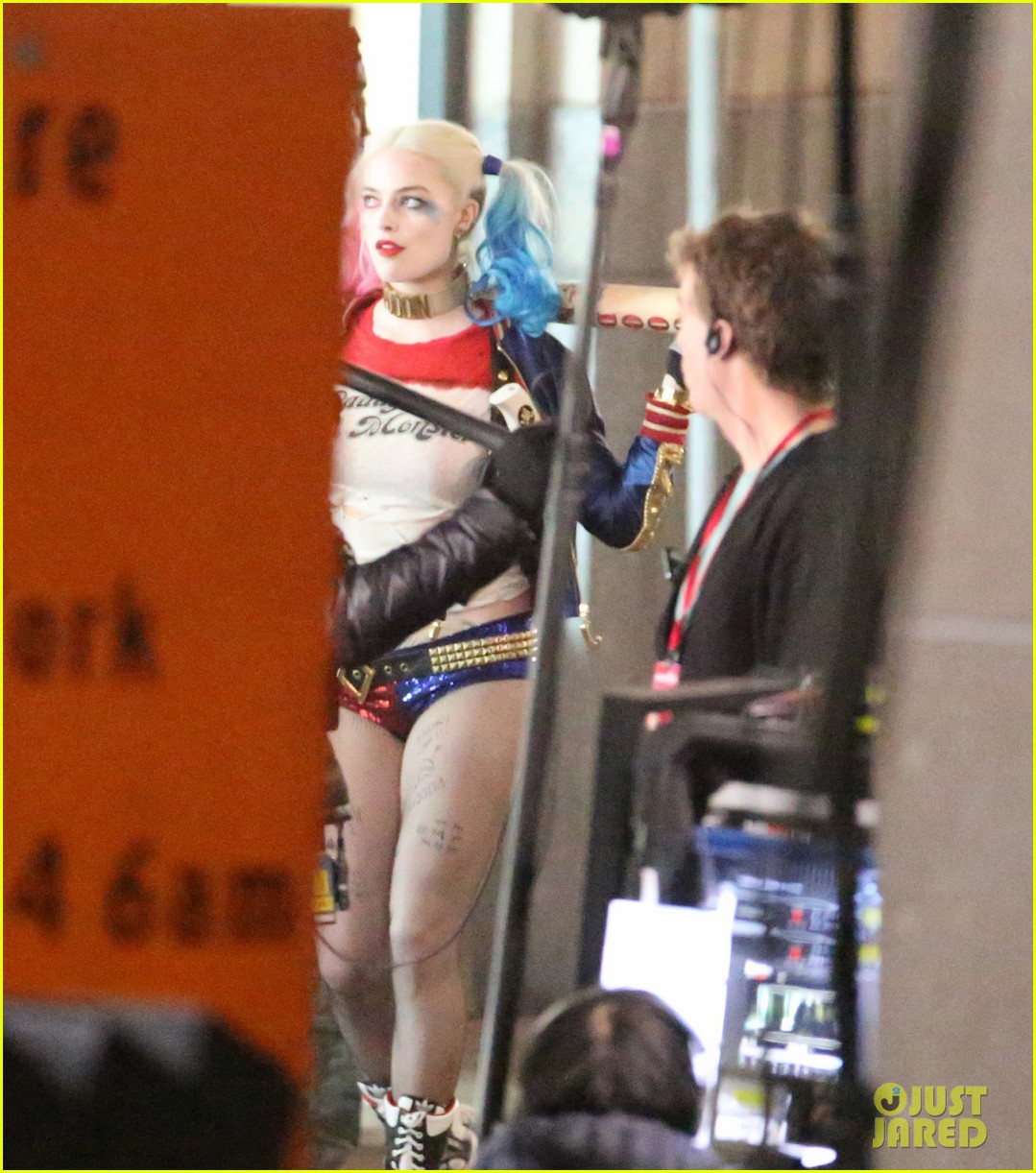 suicide squad cast seen in costume on set 06