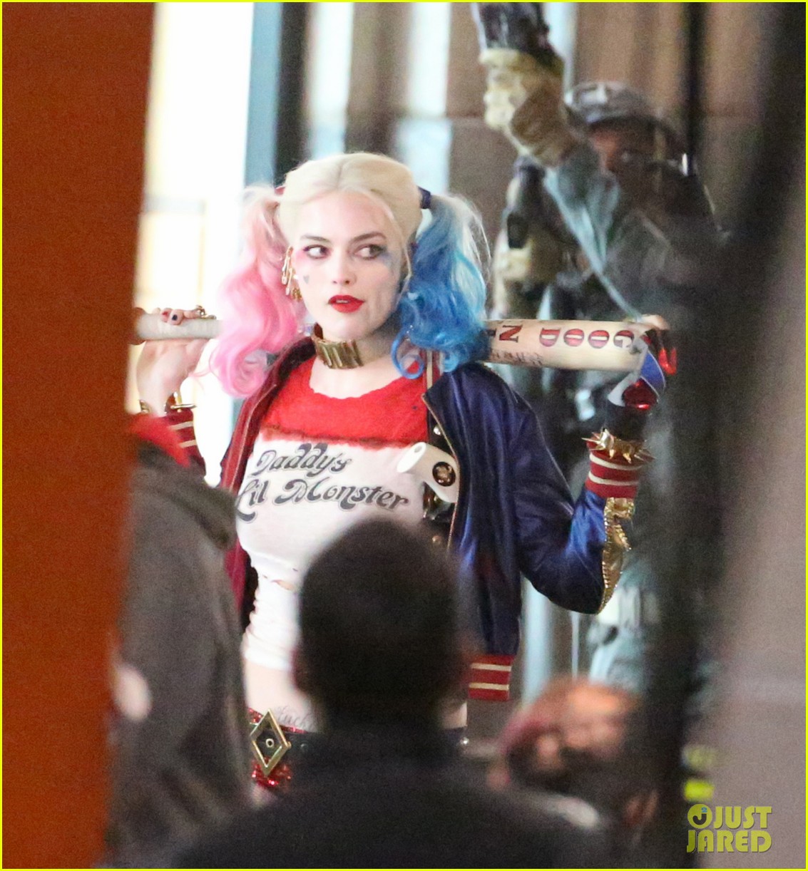 suicide squad cast seen in costume on set 03